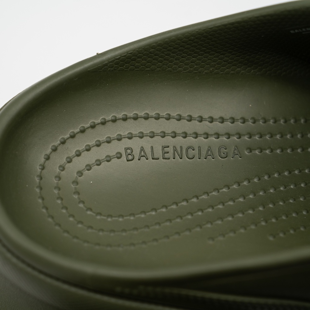 size 43 - Balenciaga Crocs Mule Green Khaki Rubber Slide Sandal Platform - Picture 9 of 12